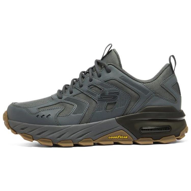 Skechers Max Protect Leather Round Toe Lace-Up Mid-Top Casual Shoes Men sneaker Dark-Gray Blue 237307C-SLT 40