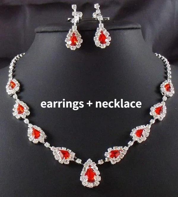 Blue Water Drop Rhinestones Necklace For Women  Inlaid Zircon Pendant Fashion Jewelry Accessory