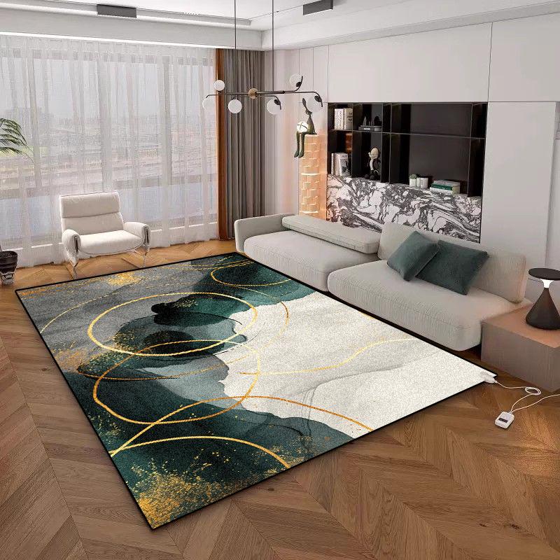 Modern Geometric Carpet for Living Room Large Area Decoration Home Rugs for Bedroom Soft Non-slip Golden Lounge Sofa Mat 200x300
