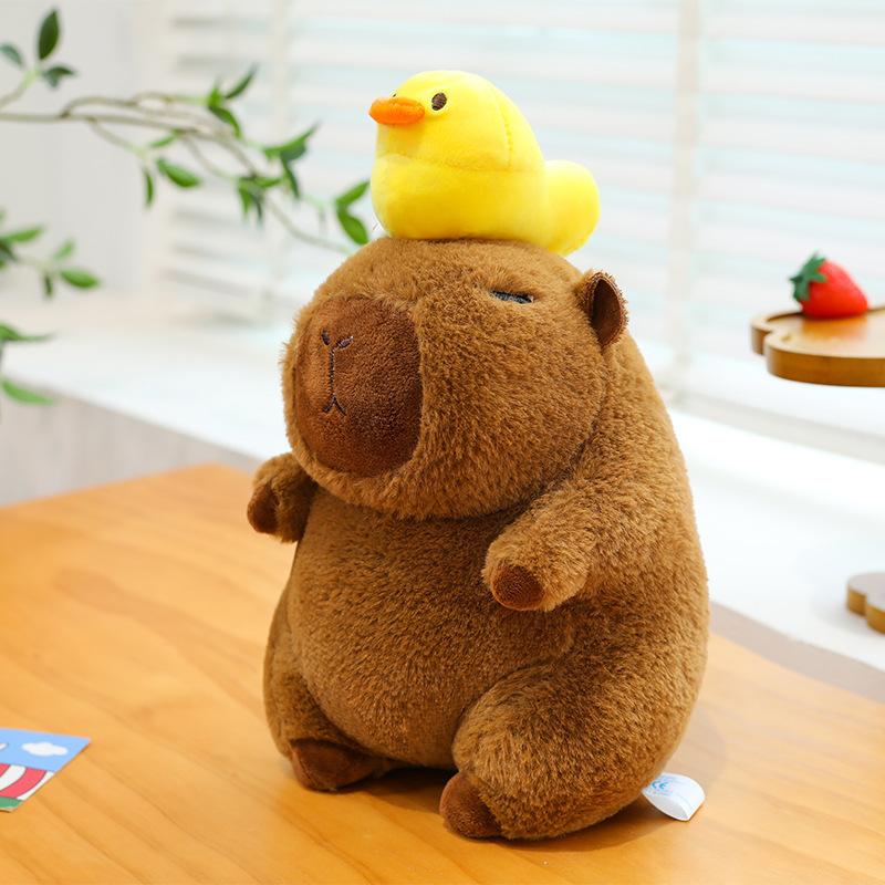 Backpack Cartoon Pibala Plush Toy Hamburger Capybara Doll Children Comfort Doll