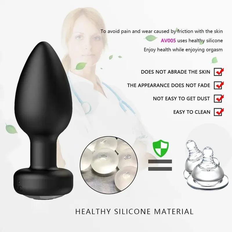 Wireless Remote Control Anal Vibrator 10 Speeds Butt Plug Prostate Vibrating Massager Female Masturbator Sex Toys for Women Men