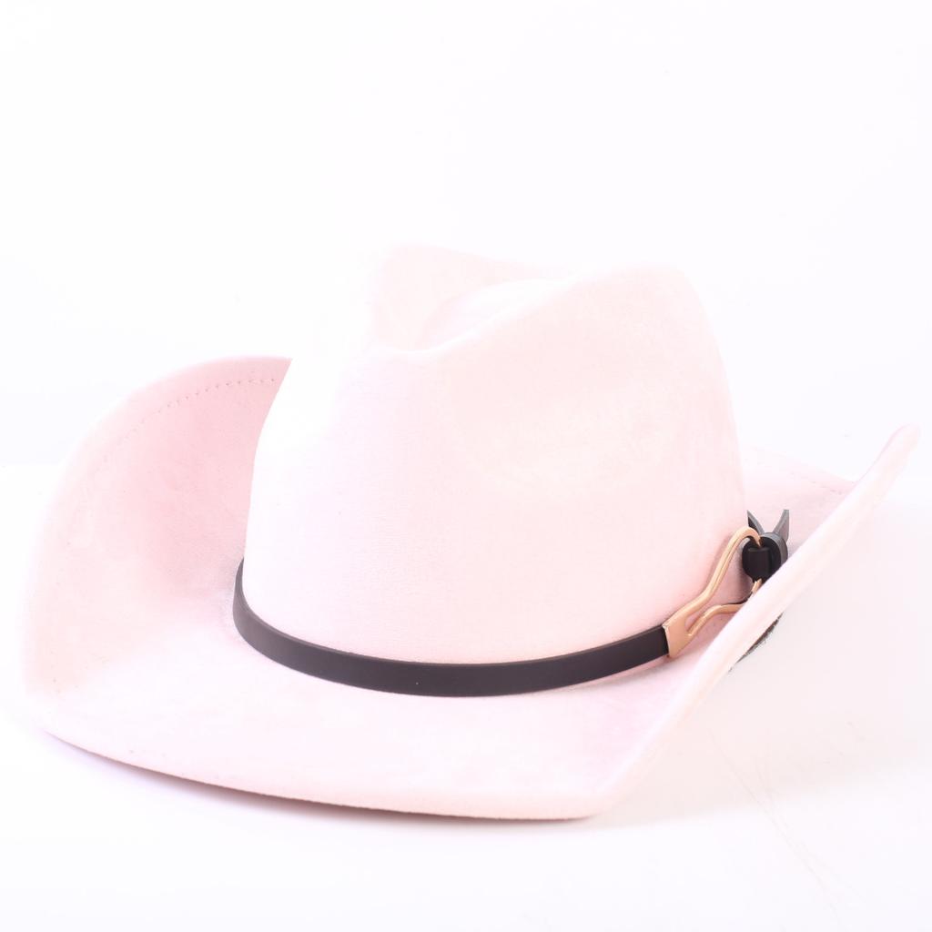 Beliebter europäischer und amerikanischer klassischer Wildleder Western Cowboyhut, Mode für Damen und Herren, großer Schirmhut Sonnenschutz