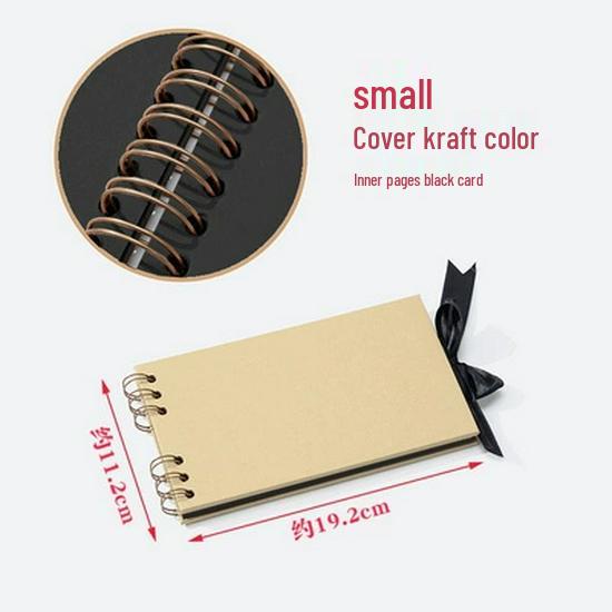 DIY Скрапбук з котушками для пари: Ручний Чорний Крафт Фотоальбом з Порожніми Сторінками