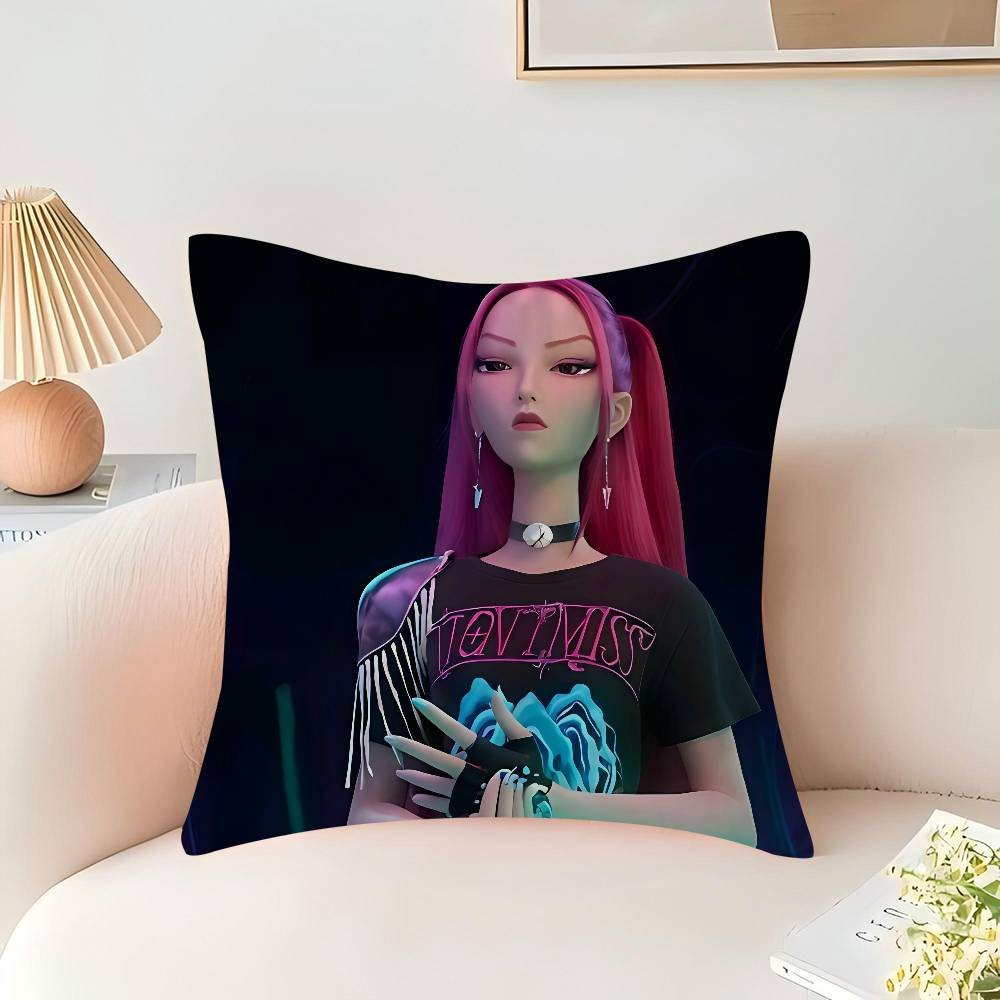 Demon Hunters Mira Throw Pillow Cover 45x45cm Soft Cozy Decorative Pillowcase Covers With Zipper For Couch Sofa Bedroom