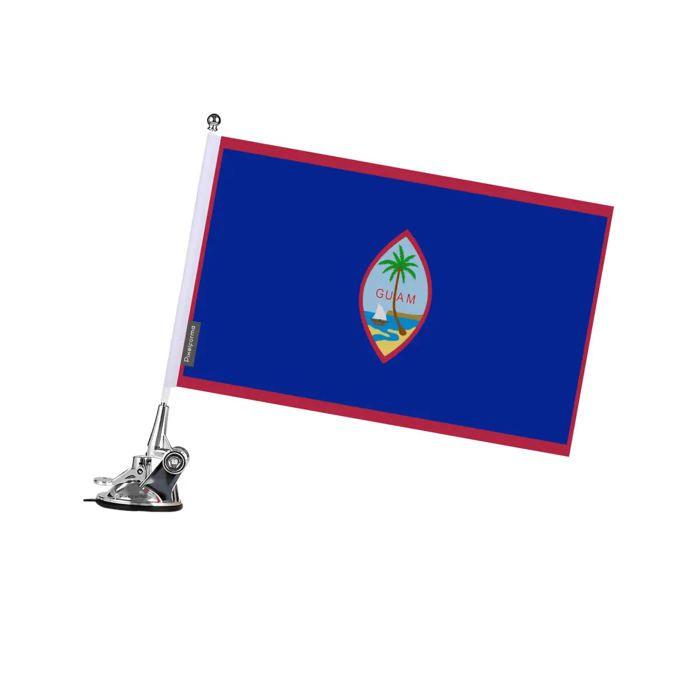 Drapeau - Guam - 27 x 35 cm - Mât à Ventouse - Polyester - Impression recto/verso