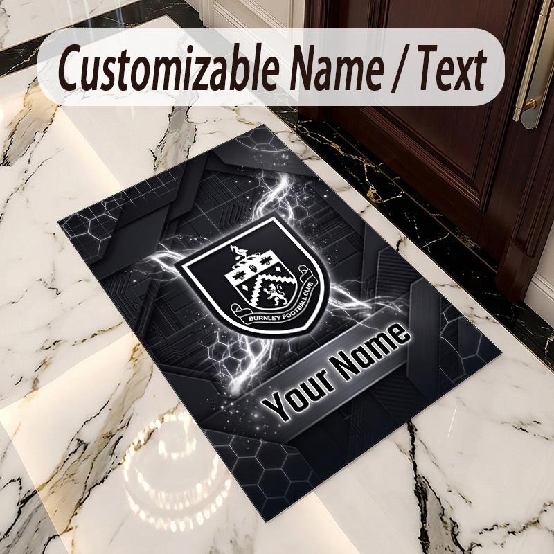 Crystal Velvet Rug Burnley Football Print Custom Name Text Floor Mat Home Decor