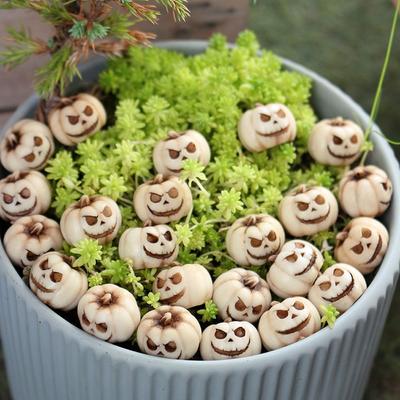 20pcs Resin Halloween Pumpkin Decoration Reusable Funny Mini Fake Simulation Pumpkin Scary Creative Halloween Ornaments