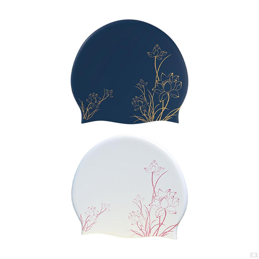 Silicone Swim Cap Bathing Easy Put On and Remove Study Soft Swimming Hat for Water