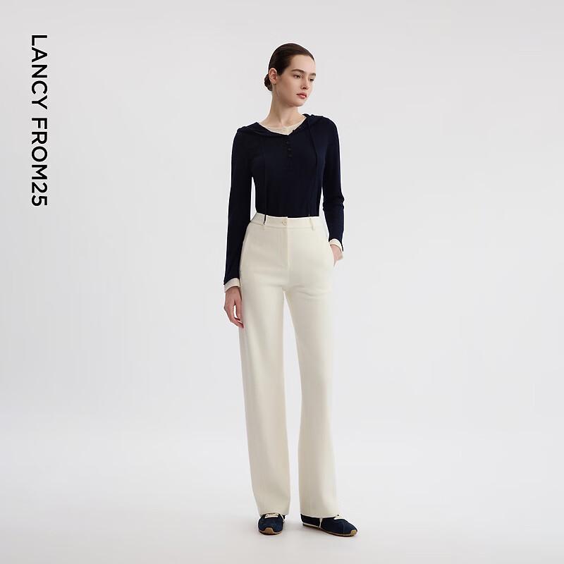 Langzi Women's Straight-Leg Wool Blend Trousers