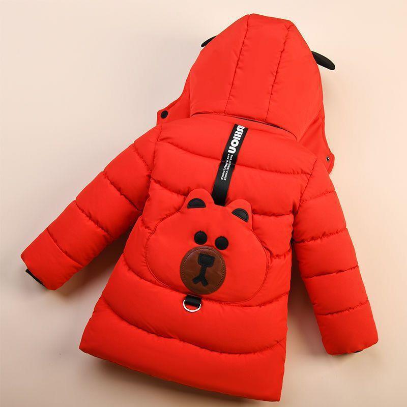 Fashion Baby Boys Jacket Autumn Winter Bear Keep Warm Hooded Down Coat Kids Child Outerwear