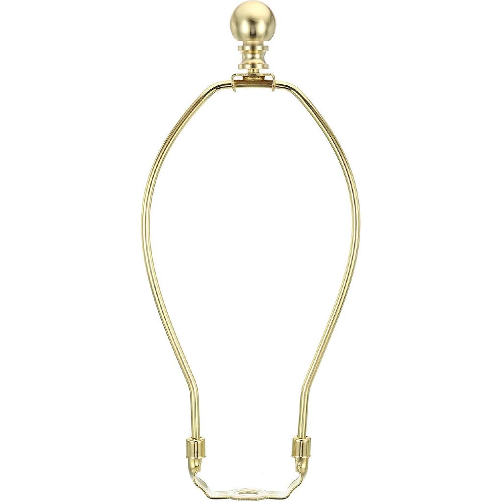 PATIKIL 9 Inch Lamp Harp Kit with Finial, 1 Set Detachable Shade Bracket Holder, DIY Lighting Accessories for Table Floor Lamps, Gold Tone
