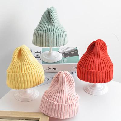 Korean-Style Children's Knitted Hat: Woolen Candy Colors for Spring, Autumn, and Winter - Perfect for Toddlers and Infants, Boys and Girls.