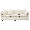 L-Shaped Corner Sofa with 4 Cushions and 3 Backrests, 3-Seater Sofa with Chaise Longue, Capacity Up To 120 Kg, Living Room Sofa 212×150×90 Cm, Beige