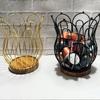 Rustic Coffee Pod Keeper With Solid Wood Base Spacious Metal Espresso Capsule Storage Tary For Kitchen Organization