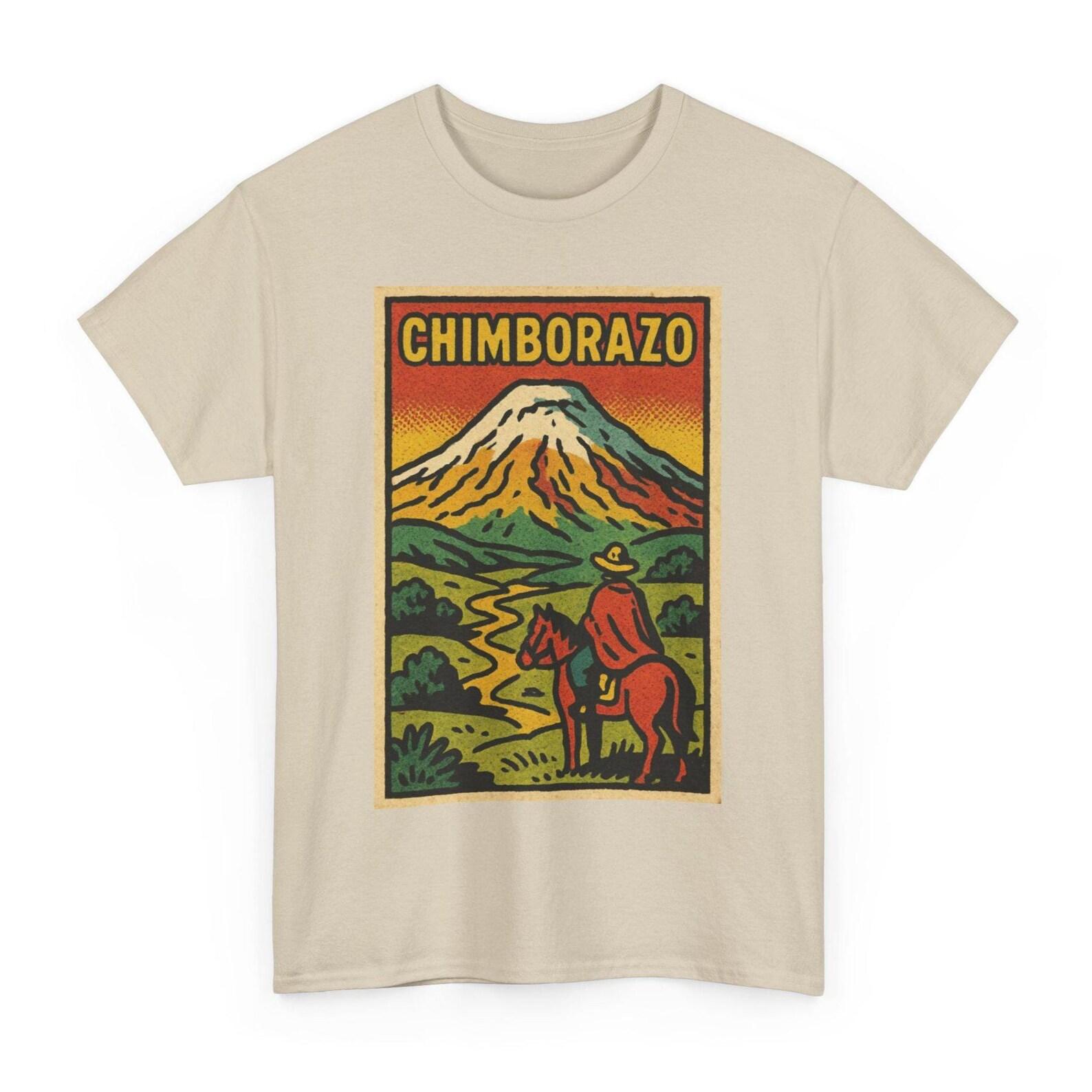 Chimborazo Volcano T-Shirt: Retro Comic Style Ecuador Peak Tee 4XL