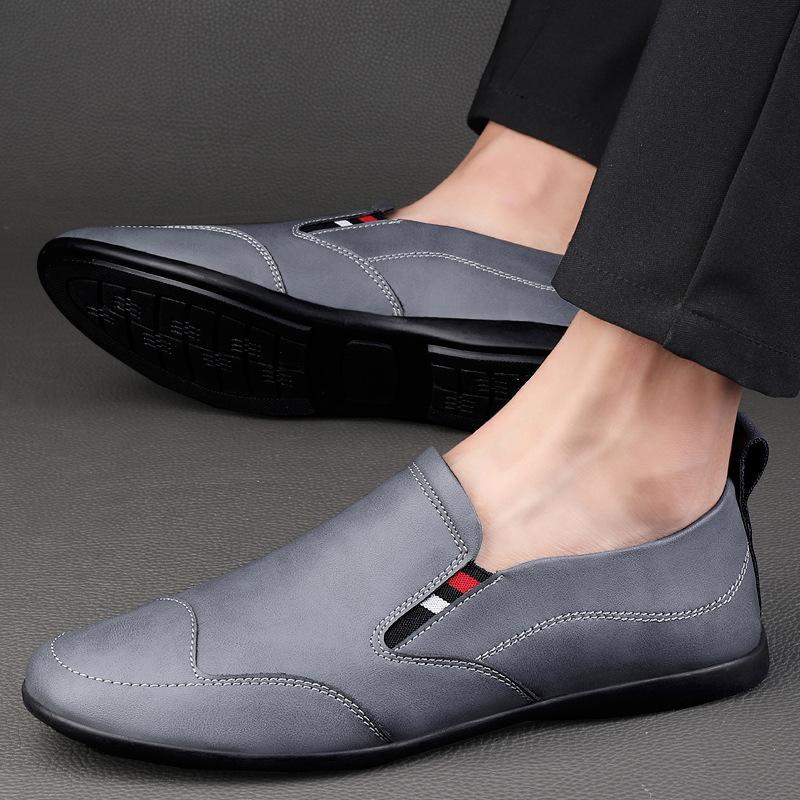 

Men s shoes 2025 summer new fashion foot-fitting casual men s leather shoes one pedal lazy business dress professional shoes 46