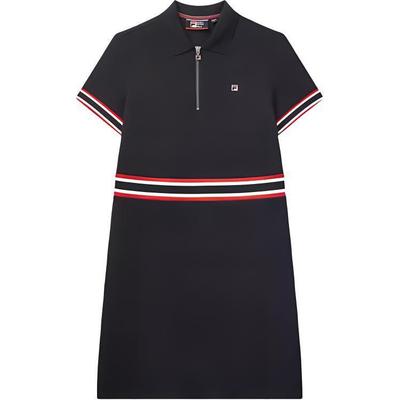 Sports Lifestyle Series Fashion Casual Polo Neck Loose Short Sleeve Dress Women Dresses Legendary-Blue F51W321310FNV
