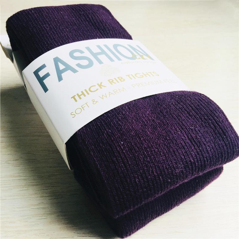 Tlusté teplé pruhované dámské punčochové kalhoty Podzim Zima Punčocháče Bavlněné Pletené punčochy Vícebarevné Collant