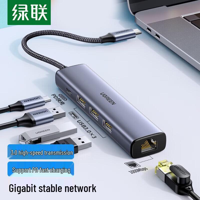 UGREEN CM475 USB-C 5-in-1 Hub with Gigabit Ethernet & HDMI