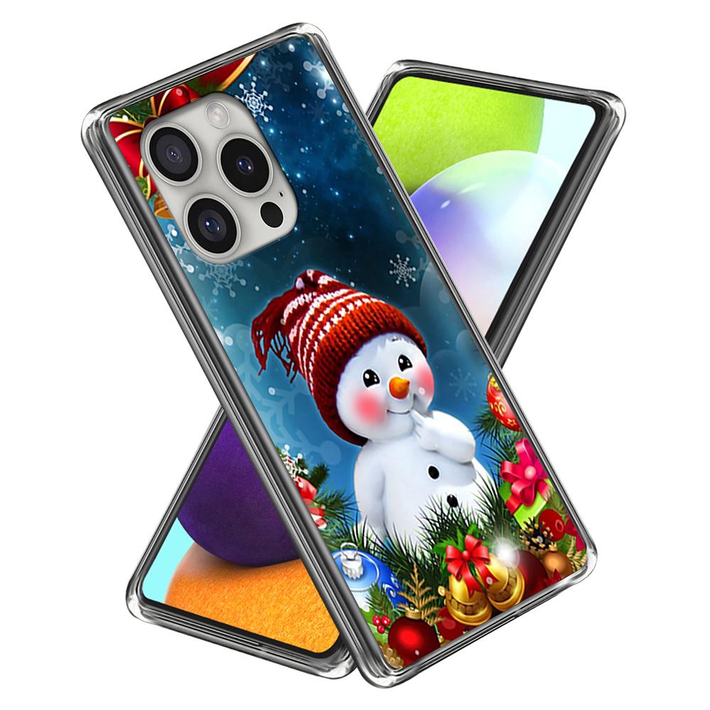 For iPhone 16 Pro Case Christmas Pattern Printing Soft TPU Phone Cover