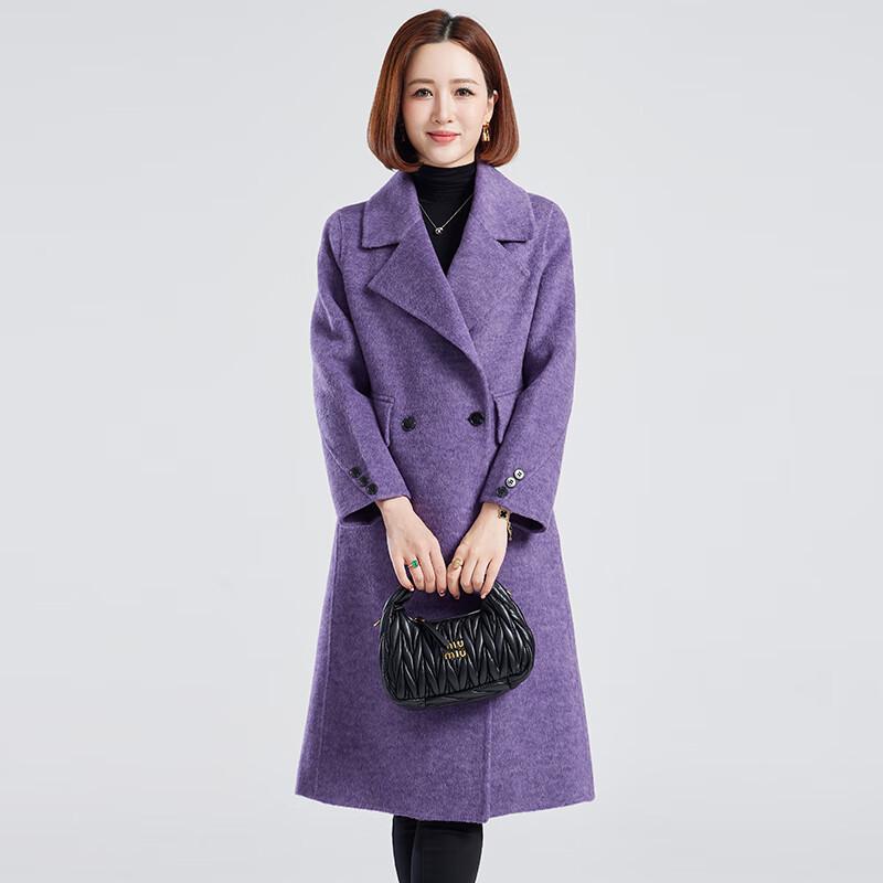 Women's 100% Wool Mid-Length Lapel Coat