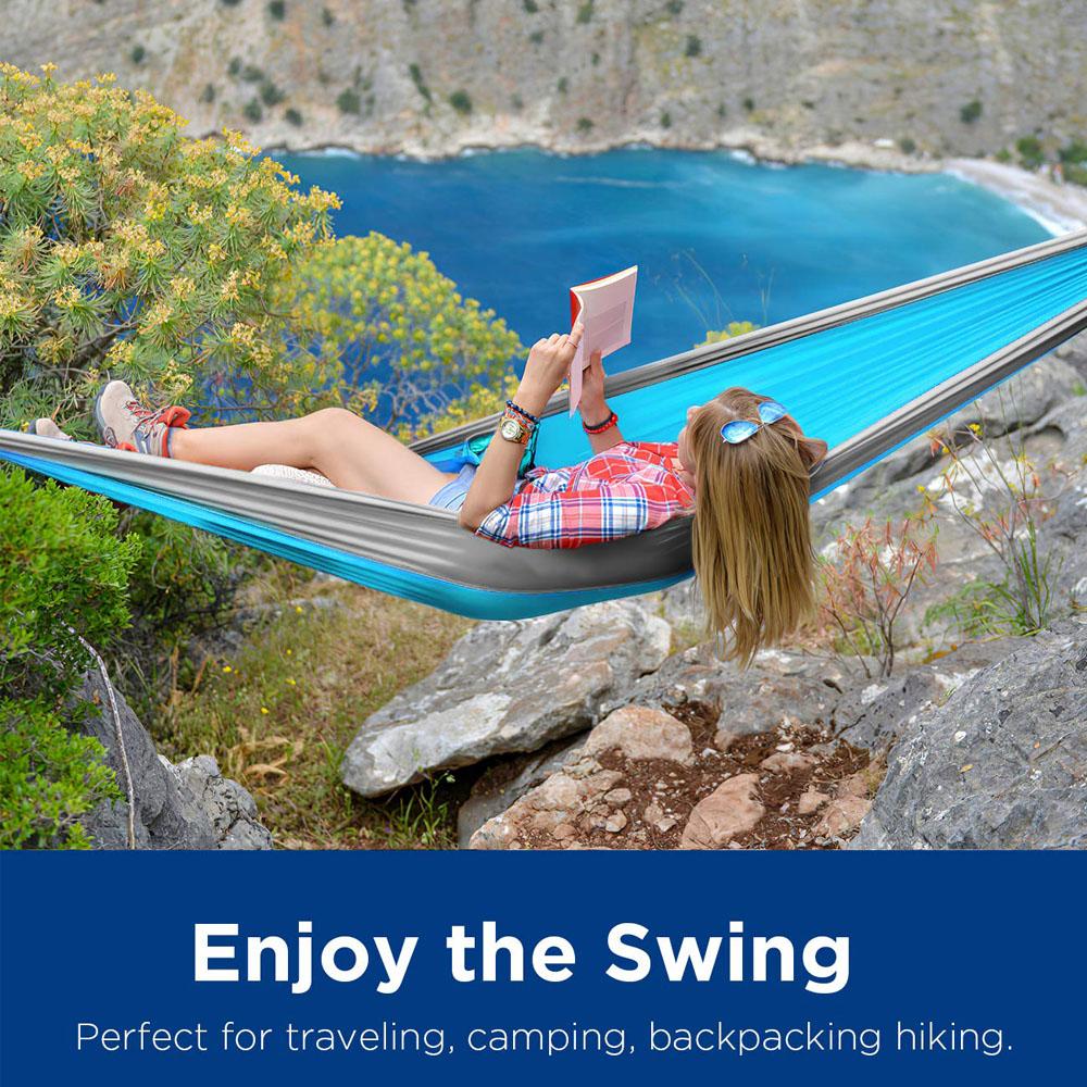 Outdoor Camping Survival Hammock 260*140cm Portable Durable Ultralight Nylon Parachute Hammock For 1-2 Person Hanging bed