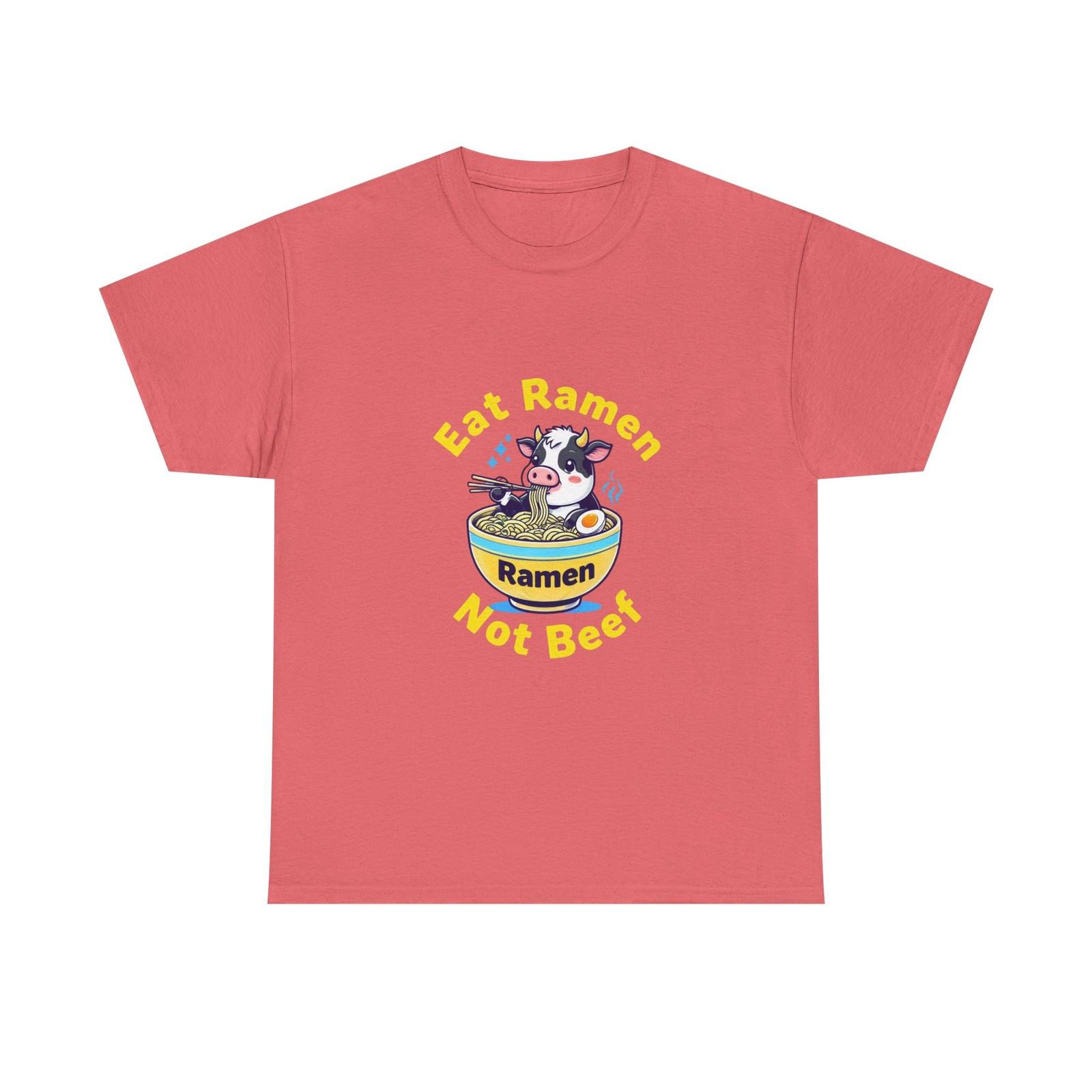 Ramen Lover Unisex Heavy Cotton Tee, Cute Cow Beef Foodie Apparel, Vegan Gift 2XL