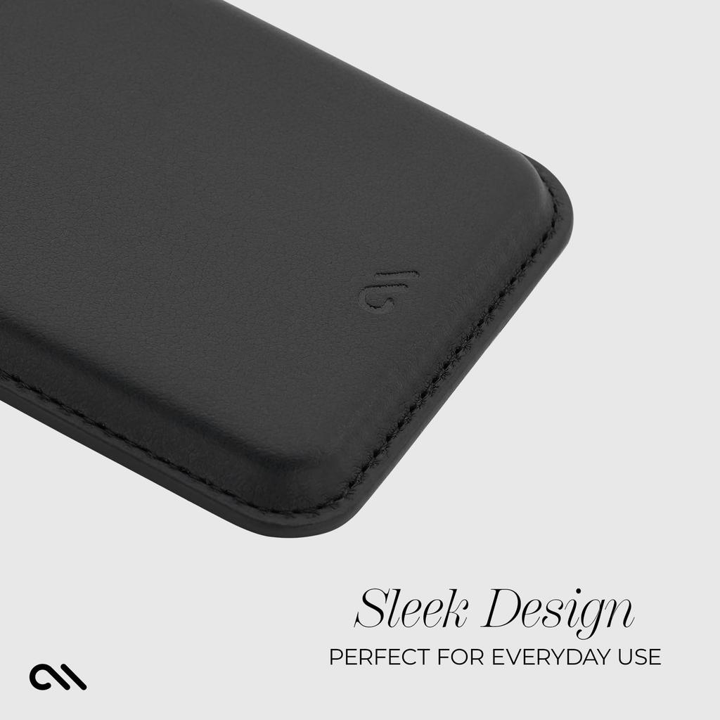 iPhone MagSafe Compatible Magnetic Wallet Card 3 Vegan Black Case-Mate Holder, Cards, Leather, (CM046312)