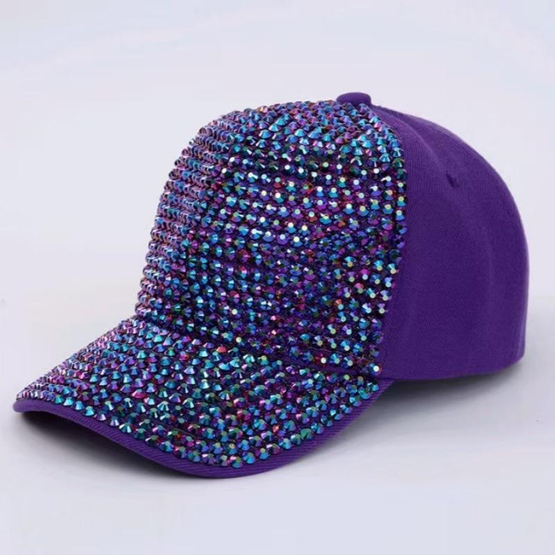 Retro Women's Rhinestone Baseball Cap: Stylish Travel Sunscreen Hat