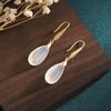 Natural Water-drop Chalcedony Agate Earrings and Pendants