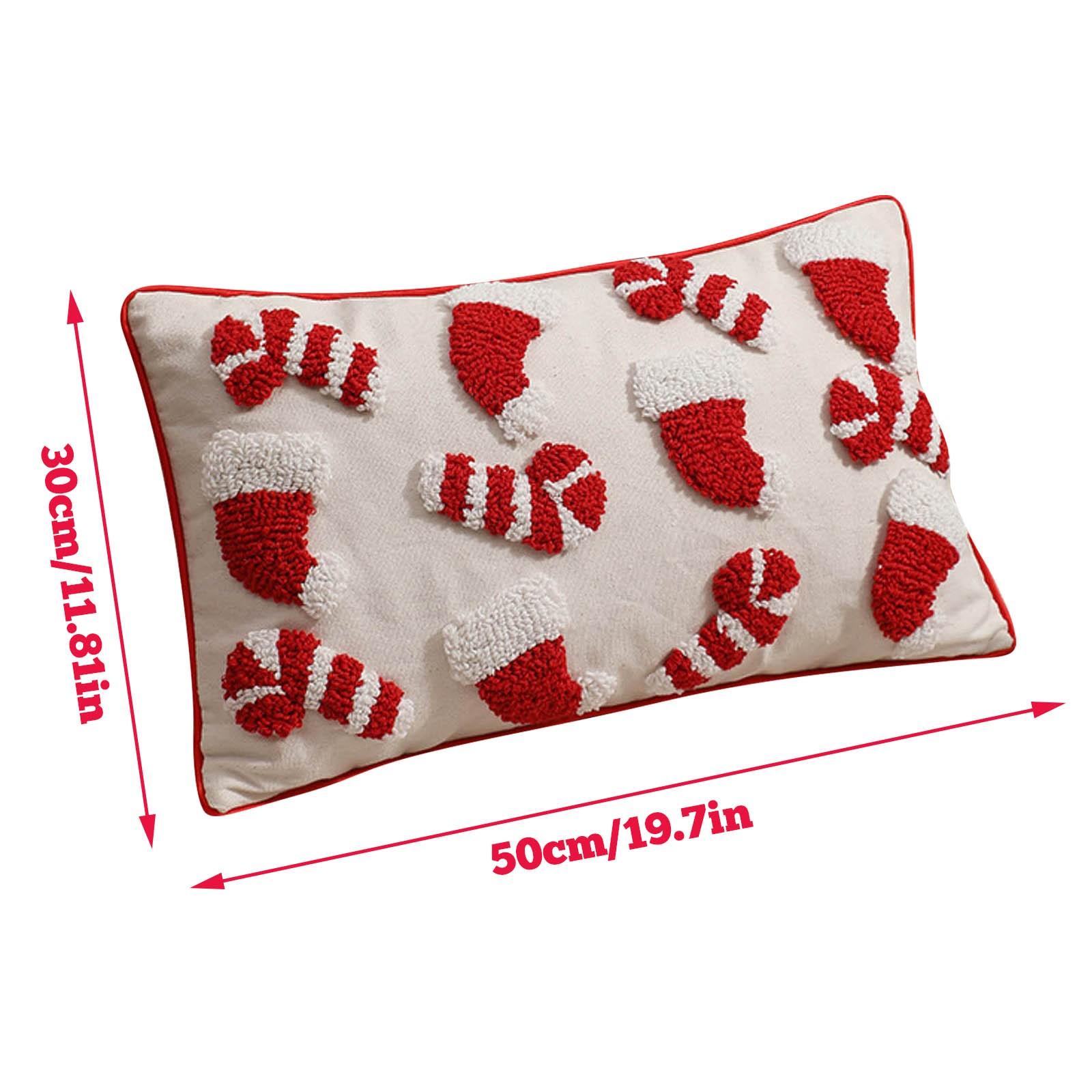 Christmas Theme Printing Tufted Pillow Cover Three-dimensional Pillow Cover Pillow Cushion Christmas Home Decorations Pillow One Size 2680₽