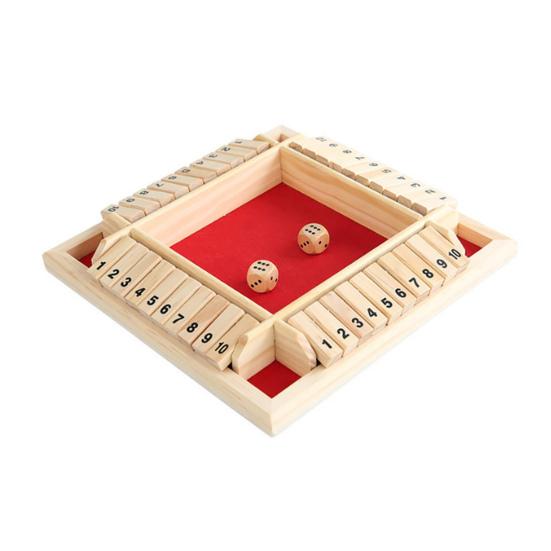 Shut The Box Board Game Educational Dice Strategy Game 2-4 Players Kids Adults Family Night Party Interactive Wooden Close The Box Toy