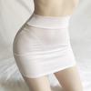 Seksi Ultra Ince Sıska Mini Etek Astarsız Düz Renk Düşük katlı See-through Kalça Kaldırma Kısa Etek Kadın Clubwear