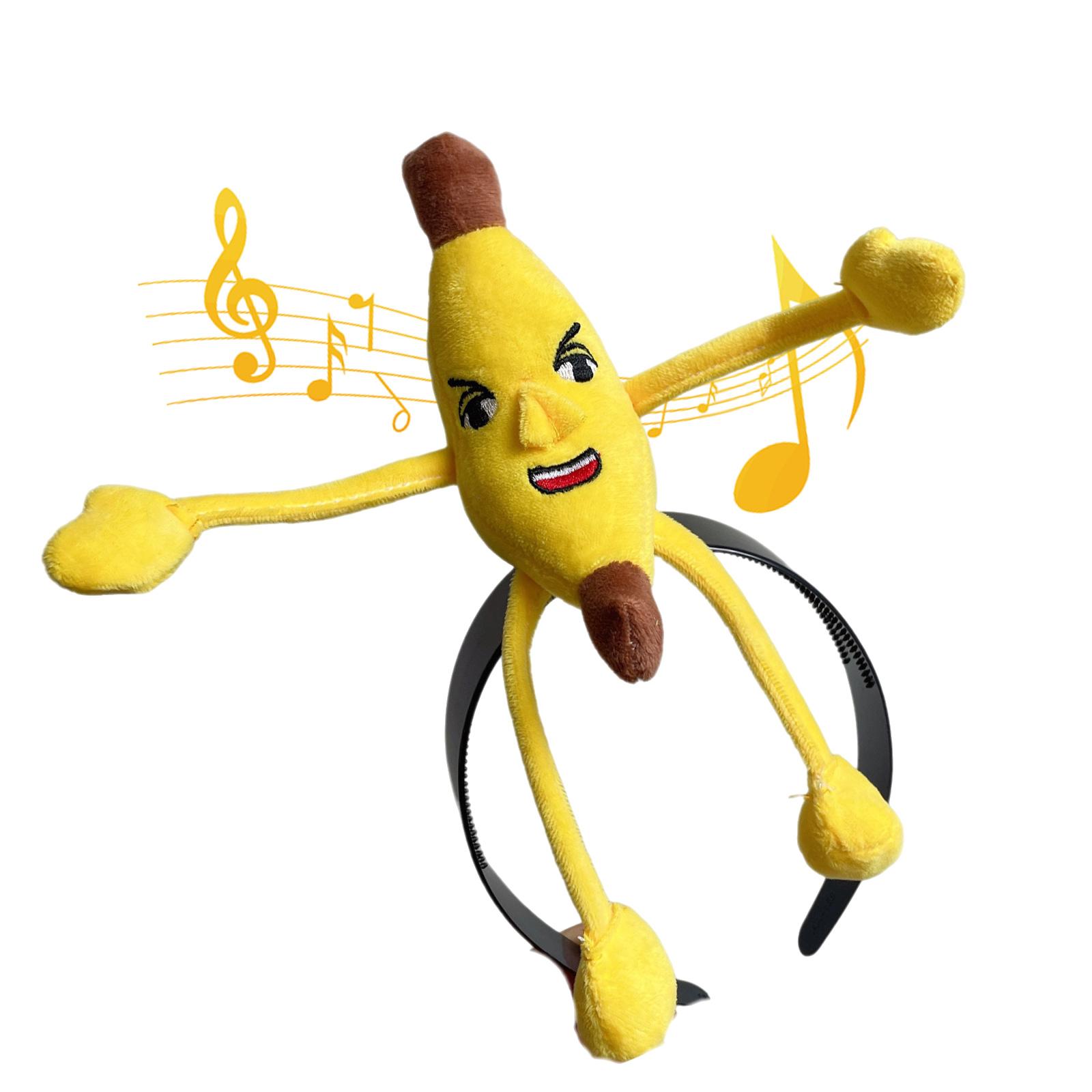 

Поющие бананы резинки для волос Милые мультяшные обручи для волос Плюшевые куклы Смешная повязка на голову для женского костюма для вечеринки C