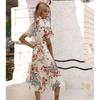 Summer Short Sleeve Women Floral Printed Shirt Dress Single-breasted Loose Casual Office Holiday Lace-up A-line Party Dresses Elegant Fashion Clothng