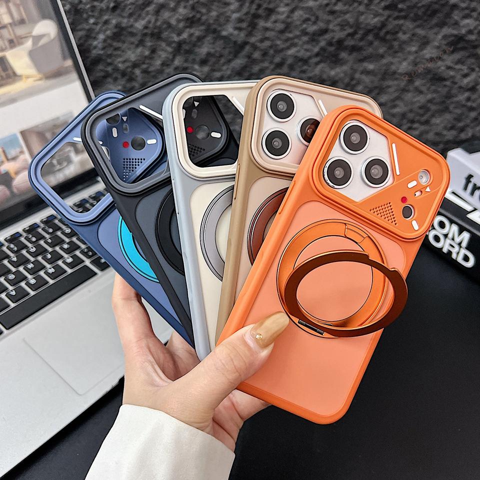 Official Magnetic Phone Case For For Iphone 17 11 12 13 14 1 16 Pro Max Air 1 16 14 Plus 360 Metal Stand Protector Cover