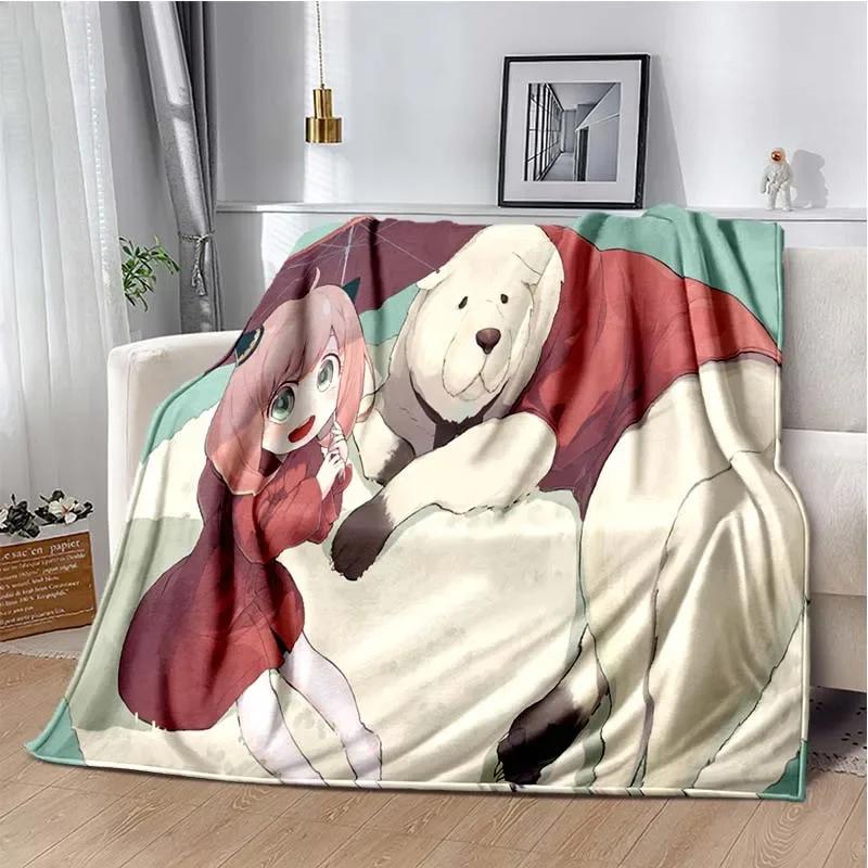 Spy x family Cartoon anime Kawai Throws Blanket Kid Super Home Soft Flannel Blanket for Travel Bedding Blanket for Birthday Gift