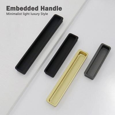Aluminum Alloy Built-in Cabinet Door Handle Multifunctional Gold Black Grey Sliding Door Handle Built-in Design Hidden Embedded