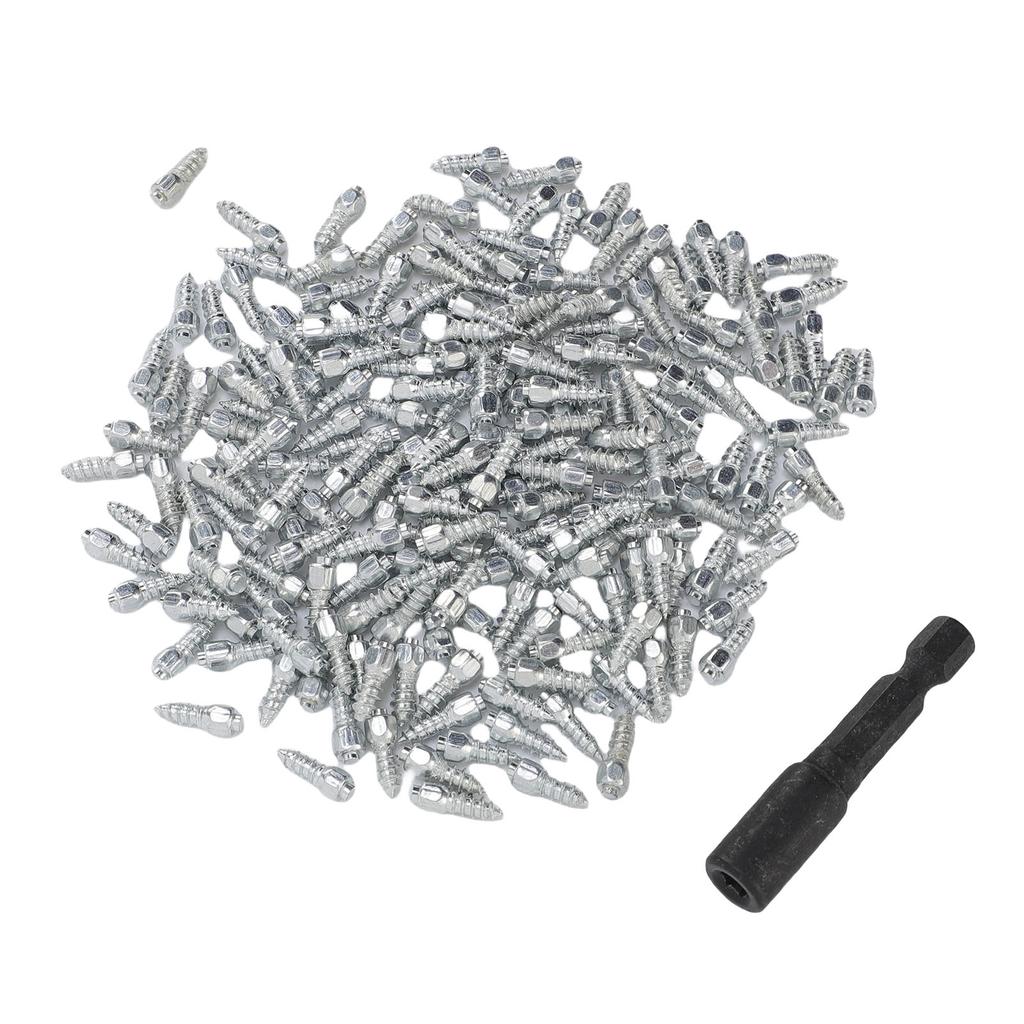 200 PEZZI 12mm Chiodi per Pneumatici Acciaio Antiscivolo Antighiaccio Neve Punte per Pneumatici con Strumento di Installazione per Moto Motocicletta Fuoristrada