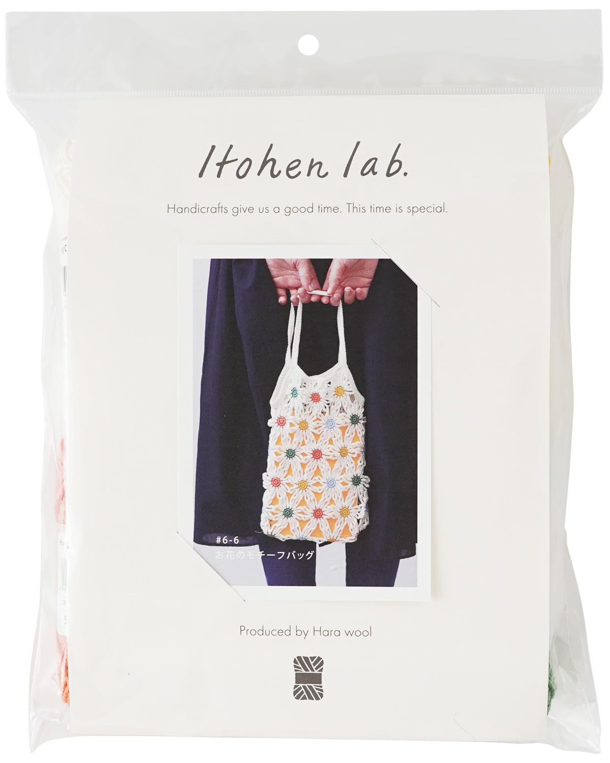 

Набор для вязания из необработанной шерсти #6-6 Сумка с цветочным мотивом