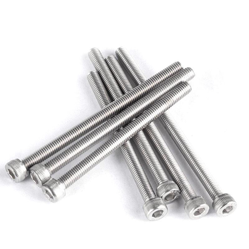 M6 M8 M10 304 Stainless Steel Extended Hexagon Socket Screw Cup Head Full Tooth Cylindrical Head Bolt Length 50mm-200mm