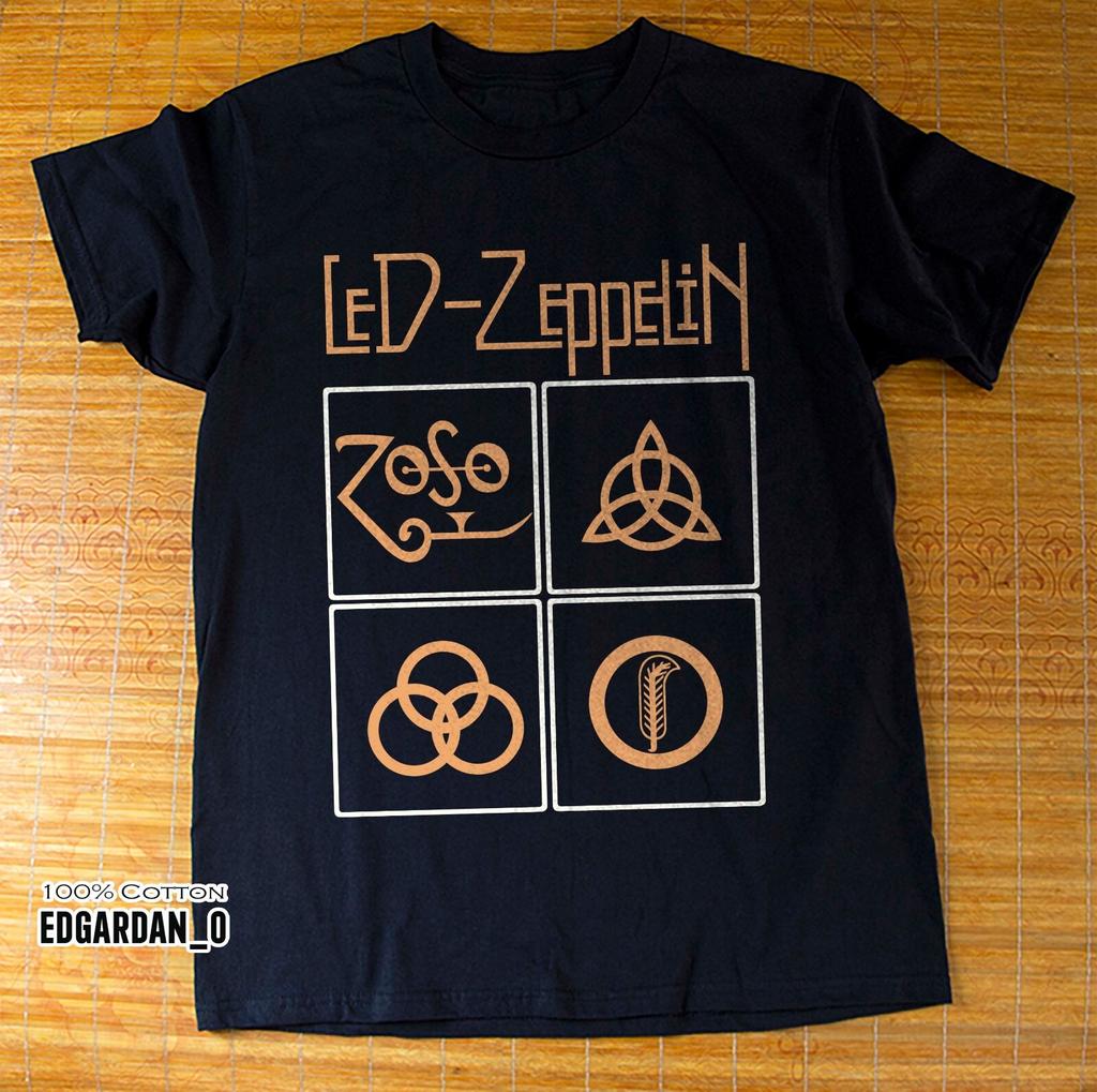 Led Zeppelin Logo Rock Music Band Black Unisex T-shirt Size S-5XL