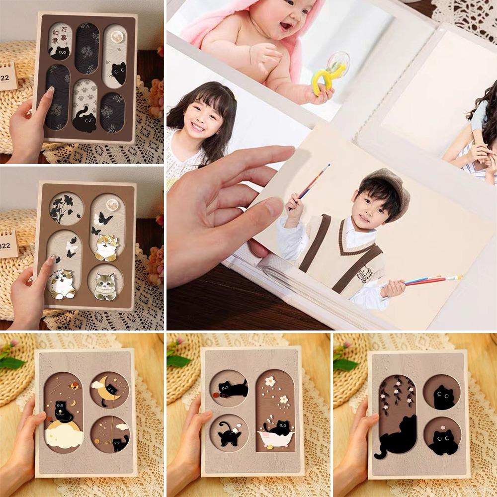 Katt-tema Omslagskort Samlingsbok Lyxig Design Fotokort Skyddshylsa