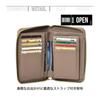 [BEAURE] [Vuret] B-24097 genuine leather short wallet middle wallet round zipper bi-fold with hand strap ladies silver