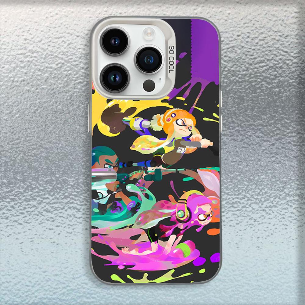 Game S-Splatoon Phone Case For iPhone 16,15,14,13,12,11,Mini,Pro,MAX White Matte Shockproof Cover