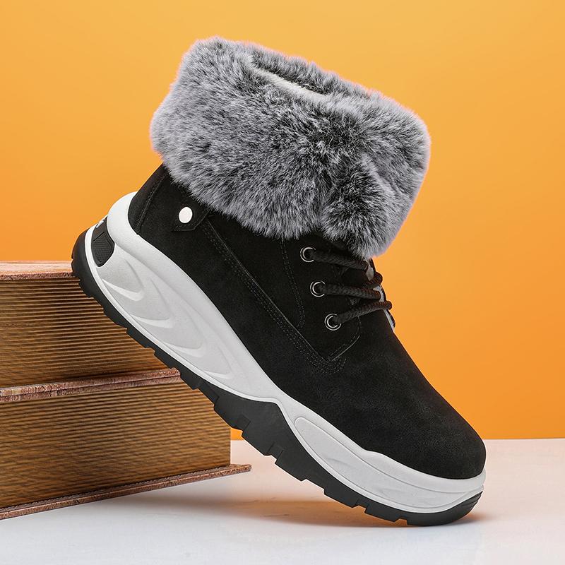 Men's High-top Outdoor Boots Large Size Hiking Boots Plush Warm Russian Winter Boots Men's Snow Boots