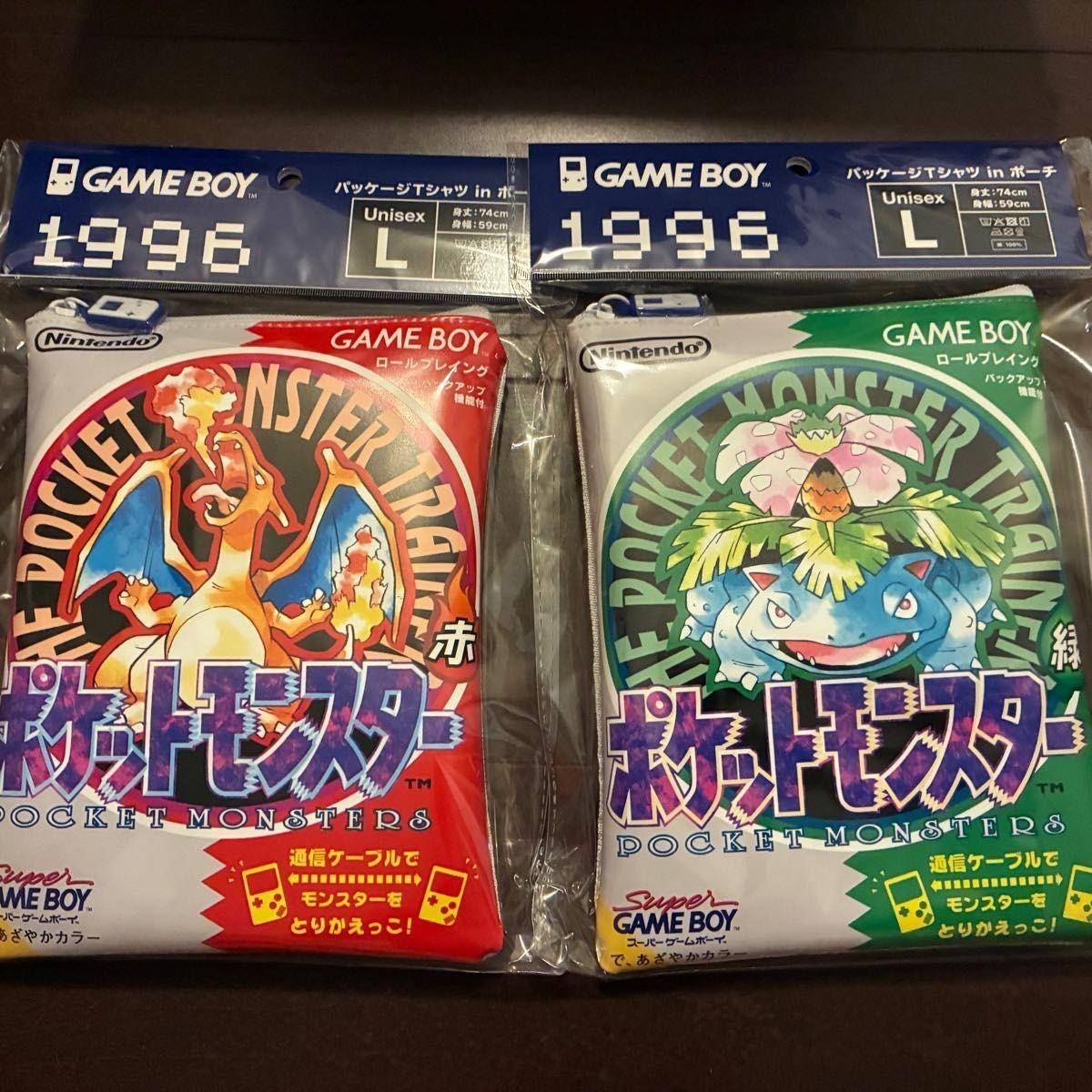 Set 2 Pokemon Center Release Year Package T-Shirt Pouch Red Green L Size