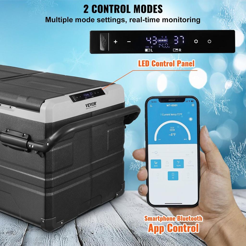 Portable Car Refrigerator Freezer Compressor 115 L Dual Zone for Car Home