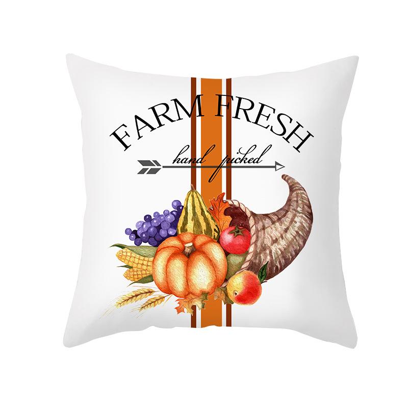 New Style Pillow Cover Autumn Maple Leaf Sofa Cushion Home Supplies Peach Skin Cushion Cover