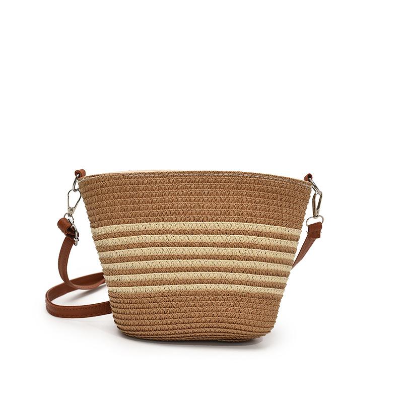 Summer Casual Large-capacity Bucket Bag Fashionable Seaside Vacation Woven Bag Vegetable Basket Bag